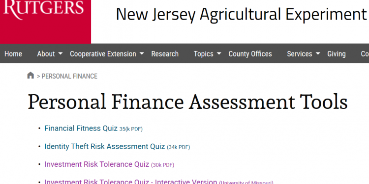 Questionário de Tolerância ao Risco de Investimento da Rutgers