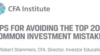 « CONSEILS POUR ÉVITER LES 20 PRINCIPALES ERREURS D’INVESTISSEMENT COURANTES », par Robert Stammers, CFA Institute, 2020